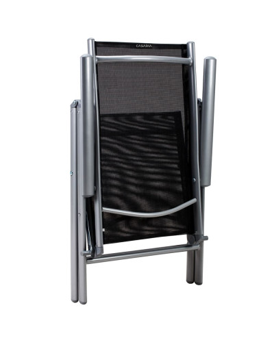 5-Piece Alu Dining Set Bern Frosted Glass